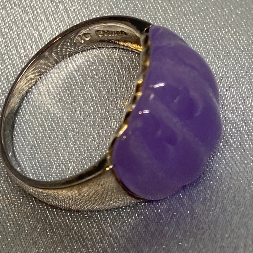 Sterling Silver and Lavender Jade ring, size 9.5